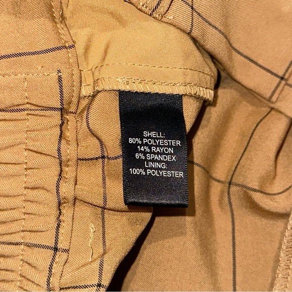 Anthropologie Slacks Bailey 44 Tan Plaid Wide Leg Dress Pants Size Small - Picture 3 of 7